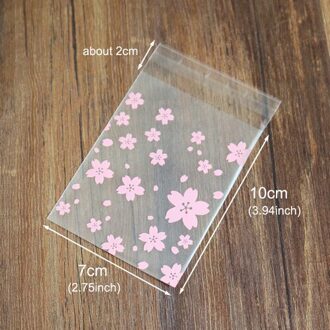 100 pcs Multi-size Roze Sakura Plastic Kersenbloesem zelfklevende Business Kids Schooltas CreativeChildren Envelop 7x10cm