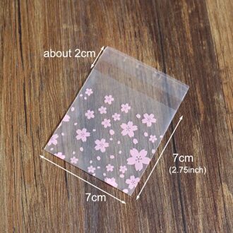 100 pcs Multi-size Roze Sakura Plastic Kersenbloesem zelfklevende Business Kids Schooltas CreativeChildren Envelop 7x7cm