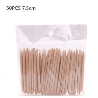 100 Pcs Nail Art Oranje Houten Stok Sticks Cuticle Pusher Remover Manicure Pedicure Care 50stk