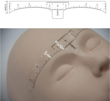 100 Pcs Nauwkeurige Permanente Make-Up Wenkbrauw Gereedschap Wegwerp Wenkbrauw Meting Heerser Sticker Mdf