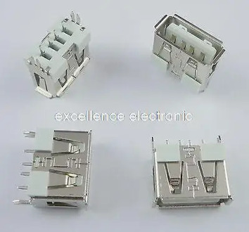 100 Pcs New USB 2.0 Female Type A 4 Pin PCB Connector 180 Degree DIY