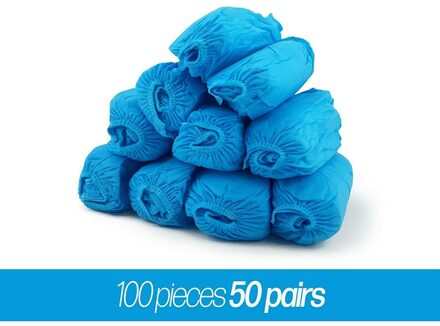 100 Pcs Niet-geweven Stof Wegwerp Schoenen Covers Sokjes Schoen Covers Huishoudelijke Dikke Wasbare Schoenen Covers Antislip gasten licht blauw / 300g