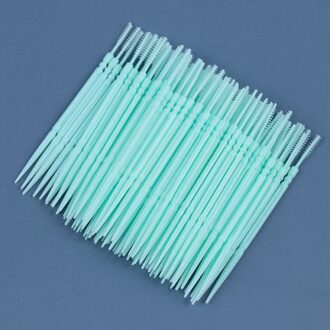 100 Pcs Pick Interdentale Borstel Dubbele Kop Borstel Voor Tanden Reinigen Tandenstoker Oral Care Tool Tandenstoker Dental Floss groen
