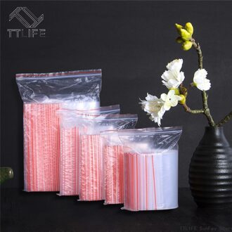 100 Pcs Plastic Ziplock Voedsel Verpakking Sieraden Kleine Zip Lock Tassen Helder Vers Houden Stofdicht Hersluitbare Snoep Opslag 9x13cm