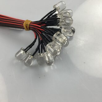 100 Pcs Pre Wired 10 Mm Led-Licht Lamp 18 Cm Voorbekabeld Dc 12V Wit Warm Wit Oranje rood Blauw Groen Geel Rgb Flash