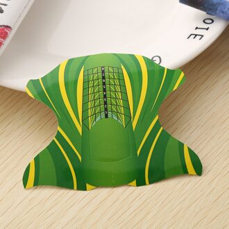 100 Pcs/Roll DIY Vierkante Vorm Lijm Nail Formulier voor Acryl/UV Gel Nail Tip Nagel Nail art Manicure Gereedschappen Groene Kleur