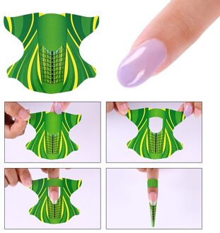 100 Pcs/Roll Vierkante Vorm Zelfklevende Nagel Vorm Voor Nail Tip Nagel Acryl/Uv Gel Nail Art tool