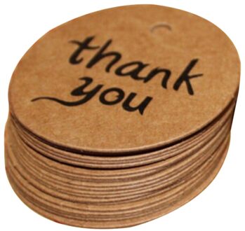 100 Pcs Ronde 'Dank U' Bruin Diy Scrapbooking Papier Kraft Blank Hang Tags Ambachten Bruiloft Postkaarten Tag Label kaart