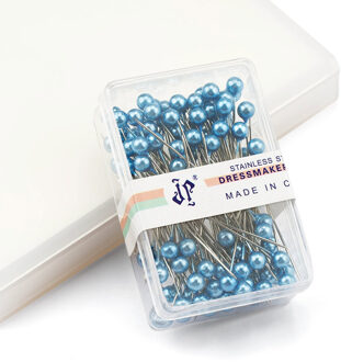 100 Pcs Rvs Naaister Pins Kleurrijke Bal Koppen Naalden Makkelijk Sieraden Maken Gereedschap Kralen Pins Voor Sieraden Maken Diy aquamarijn