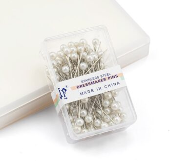 100 Pcs Rvs Naaister Pins Kleurrijke Bal Koppen Naalden Makkelijk Sieraden Maken Gereedschap Kralen Pins Voor Sieraden Maken Diy Beige