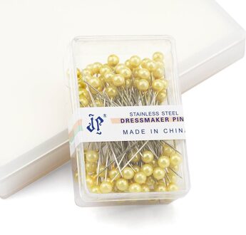 100 Pcs Rvs Naaister Pins Kleurrijke Bal Koppen Naalden Makkelijk Sieraden Maken Gereedschap Kralen Pins Voor Sieraden Maken Diy geel