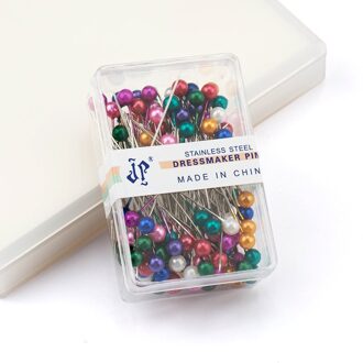 100 Pcs Rvs Naaister Pins Kleurrijke Bal Koppen Naalden Makkelijk Sieraden Maken Gereedschap Kralen Pins Voor Sieraden Maken Diy gemengde kleur