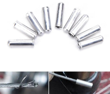 100 PCS Silver Color Wholesale Bicycle Bike Shifter Brake Cable Tips Caps End Crimp Tool Accessories