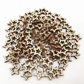 100 Pcs Star Wood Craft Diy Arts Scrapbooking Ornament Ambachten Diy Handwerk Home Decoratie Wedding Christmas Decor 10-30mm mengen 100stk