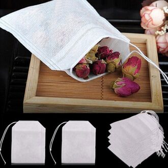 100 Pcs Tea Bags Bags For Tea Bag Infuser With String Heal Seal 5.5 x 7CM Sachet Filter Paper Teabags Empty Tea Bags 7 x 9cm