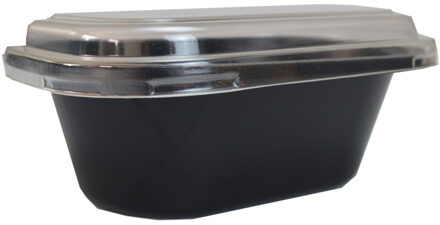 100 Pcs Transparante Fruit En Groente Salade Doos/Wegwerp Draagbare Doos/Maat: 5.9 "* 4.1" * 2.9 "(L * W * H) zwart bodem