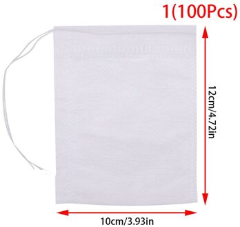 100 Pcs Wegwerp Theezakjes Filter Zakken Voor Thee Zetgroep Food Grade Niet-geweven Stof Spice Filters Theezakjes zwart