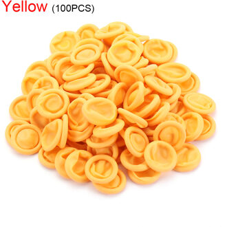 100 Pcs Wegwerp Vinger Cover Natuurlijke Rubber Antislip Anti-Statische Latex Vinger Babybedjes Vingertoppen Protector Handschoenen Nail art Tool geel