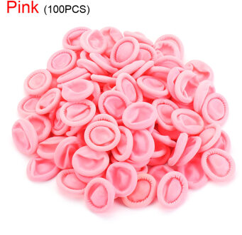 100 Pcs Wegwerp Vinger Cover Natuurlijke Rubber Handschoenen Antislip Anti-Statische Latex Vinger Babybedjes Vingertoppen Protector handschoenen roze