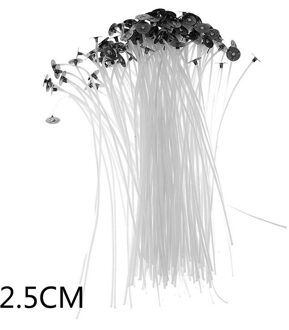100 Pcs Witte Kaars Wieken Katoen Kern Waxed Lont Met Onderhouder Kaars Maken Home Kaars Verlichting Accessoires Levert Gereedschap 2.5cm