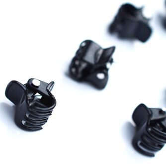 100 Pcs Zwart Pplastic Clip 1 Cm Mini Leuke Haar Clip Koreaanse Versie Vreemde Hand Clip Kleine Klauw Haaraccessoires