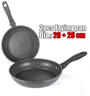 100% Pfoa Gratis Steen Afgeleide Anti-aanbak Koekenpan Coating 5 Lagen Bodem Zacht Handvat Aluminium Vaatwasmachinebestendig Koken Pan set 2stk Frying pan reeks