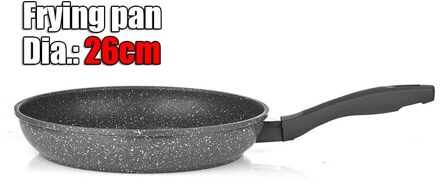 100% Pfoa Gratis Steen Afgeleide Anti-aanbak Koekenpan Coating 5 Lagen Bodem Zacht Handvat Aluminium Vaatwasmachinebestendig Koken Pan set Frying pan in 26cm