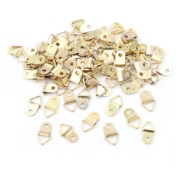 100 Pieces Golden Triangle D-Ring Hanging Picture oil Painting Mirror Frame Hooks Hangers Wholesale