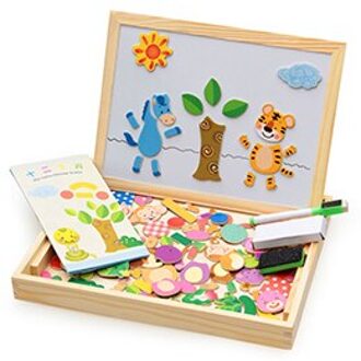 100 + Stuks Houten Magnetische Puzzel Figuur/Dieren/Voertuig/Circus Tekentafel 5 stijlen Doos Educatief Speelgoed