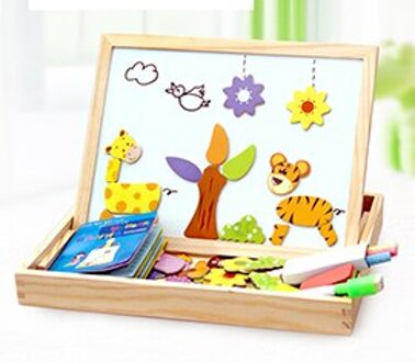 100 + Stuks Houten Magnetische Puzzel Figuur/Dieren/Voertuig/Circus Tekentafel 5 stijlen Doos Educatief Speelgoed