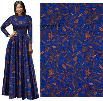 100% Polyester Vlakte Afrikaanse Stof Wax Bladeren Nederland Pagne Holland Naaien Feestjurk Tas Ankara Doek
