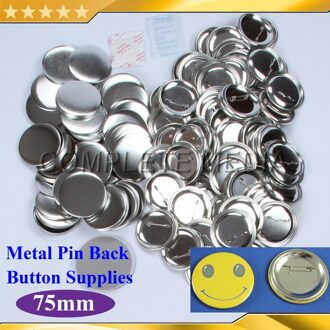 100 sets 3 "75mm Pin Terug Metal Button Supply Materialen voor Professionele Alle Stalen Badge Button Maker plastic Back