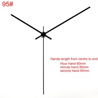 100 sets Jong Stad Witte Axis Handen zwart lange Klok Handen Metalen Aluminium Quartz Klok Accessoire DIY Klok kits