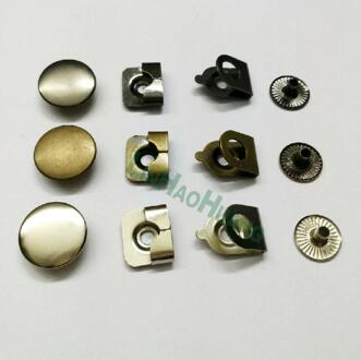 100 sets/partij 15mm 4-deel metalen messing broek broek rokken haken voor lady/vrouwen zilver nikkel, zwart, brons gemengd kleuren