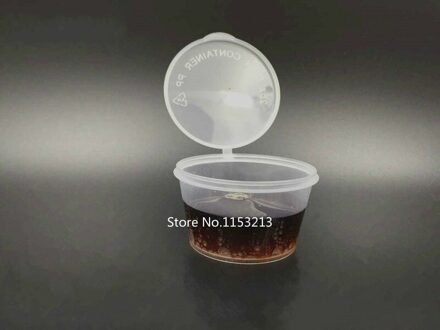100 sets/partij 50 ml plastic kruiden box saus cup verdikking van specerijen externide cup Siamese plastic cups 2 oz Siamese cup