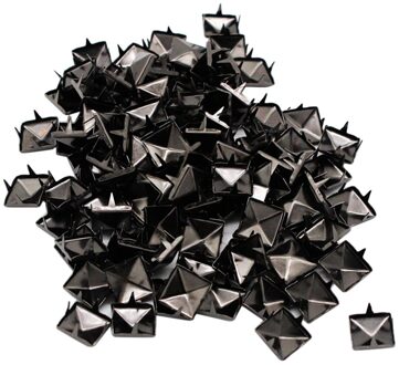 100 Sets Piramide Studs Spots Punk Spikes Voor Diy Craft Brons-Zwart