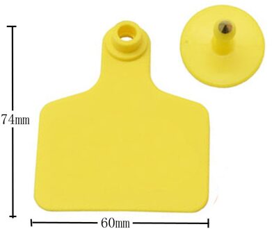 100 Sets Van Tpu Vee Oormerken En Woordeloze Koperen Hoofd Oorbellen Farm Animal Identificatiekaart Dier Benodigdheden geel