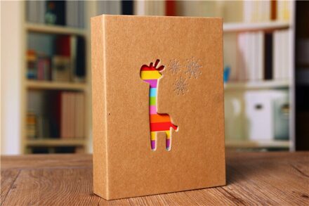 100 Sheets 6 Inch Fotoalbum Foto Opslag Frame Voor Kids Kinderen Scrapbooking Foto Case Fotoalbum Houden Geheugen giraffe
