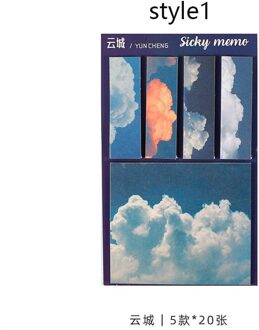 100 Sheets/Set Sticker Sticky Notes Memo Pad Diy Scrapbooking Dagboek Index Bladwijzer Sticker style1