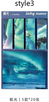 100 Sheets/Set Sticker Sticky Notes Memo Pad Diy Scrapbooking Dagboek Index Bladwijzer Sticker style3