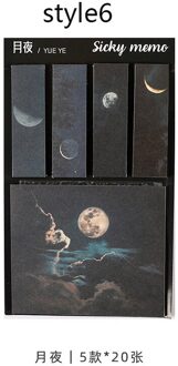 100 Sheets/Set Sticker Sticky Notes Memo Pad Diy Scrapbooking Dagboek Index Bladwijzer Sticker style6