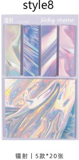 100 Sheets/Set Sticker Sticky Notes Memo Pad Diy Scrapbooking Dagboek Index Bladwijzer Sticker style8