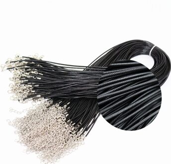 100 stks 18 ''Zwart 1.5mm Wax Koord Ketting Koord Voor DIY Ambachtelijke Sieraden, karabijn Black Wax Koord Kettingen