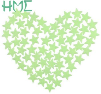 100 Stks 3 cm 3D Glow Muurstickers Ster Decal Baby Kids Slaapkamer Interieur Lichtgevende Fluorescerende Sterren Nachtlampje