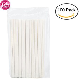 100 stks 4 inch Lollipop Sticks Cake Pop Sticks Solid Core Papier Stok Lolly voor Fondant Chocolade Cupcakes