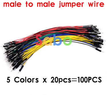 100 stks = 5 Kleuren x 20 stks 1 p om 1 p 20 cm mannelijk naar jumper draad Dupont kabel voor Arduino