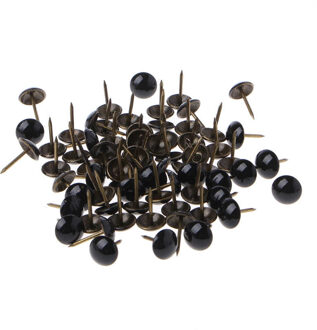 100 stks Antiek Messing Bekleding Nagels Meubels Kopspijkers Pushpins Hardware Decor zwart