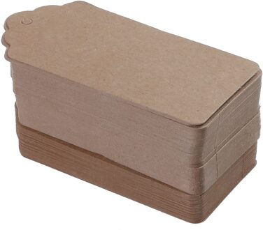 100 stks DIY Ambachtelijke Papier Tags Bruin Kant Coquille Hoofd Label Bagage Bruiloft Note Blank prijs Hang tag 5x3 cm