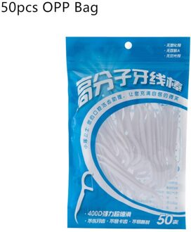 100 Stks/doos Dental Floss Interdentale Borstel Tanden Stick Tandenstokers Tand Draad Floss Voor Tand Clean Oral Care Beauty Tools wit