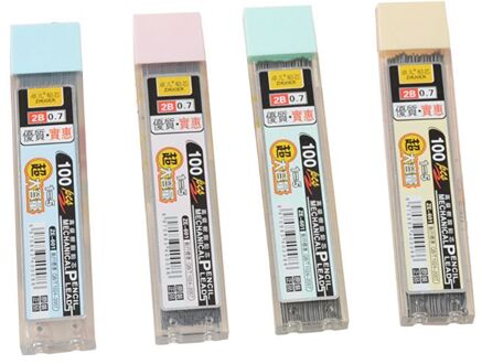 100 Stks/doos Graphite Lood 2B Vulpotlood Refill Plastic Automatische Potlood 7